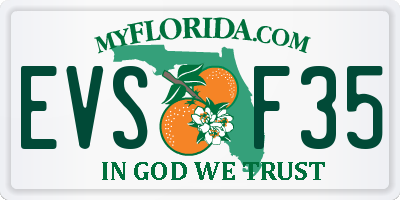 FL license plate EVSF35