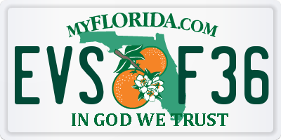 FL license plate EVSF36