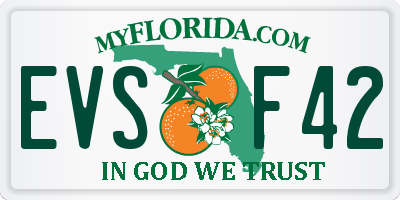 FL license plate EVSF42