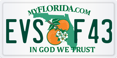 FL license plate EVSF43