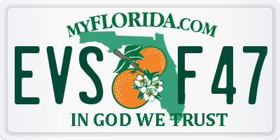 FL license plate EVSF47