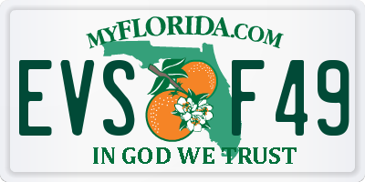 FL license plate EVSF49
