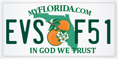 FL license plate EVSF51