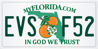FL license plate EVSF52