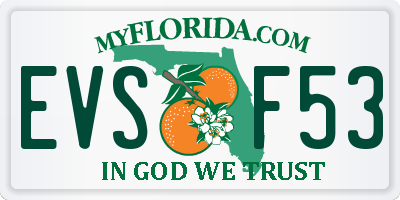 FL license plate EVSF53