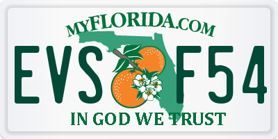 FL license plate EVSF54
