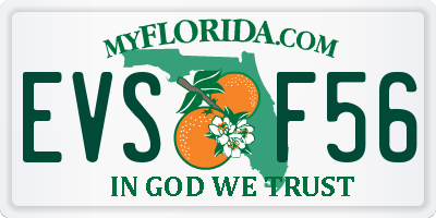 FL license plate EVSF56