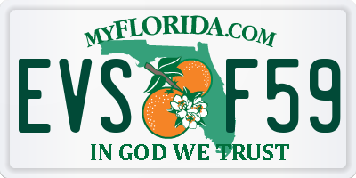 FL license plate EVSF59