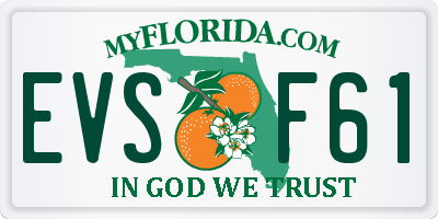 FL license plate EVSF61