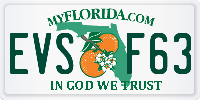 FL license plate EVSF63