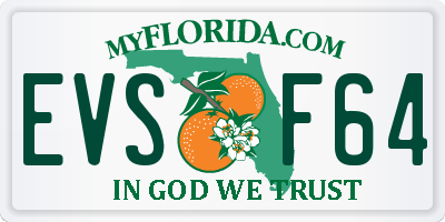 FL license plate EVSF64