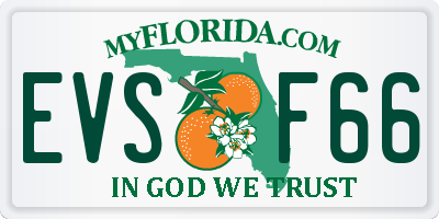 FL license plate EVSF66