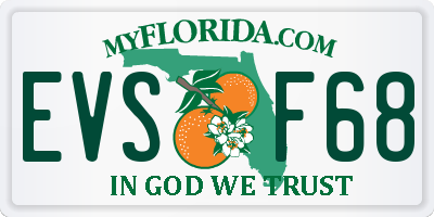 FL license plate EVSF68