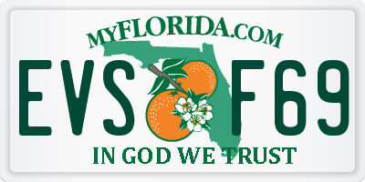 FL license plate EVSF69