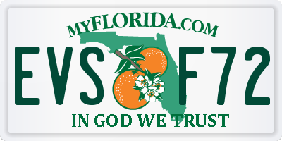 FL license plate EVSF72