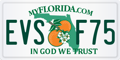 FL license plate EVSF75