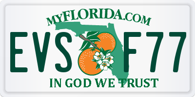FL license plate EVSF77