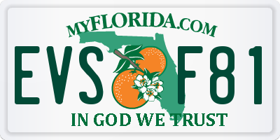 FL license plate EVSF81