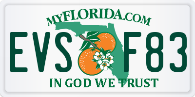 FL license plate EVSF83