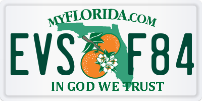 FL license plate EVSF84