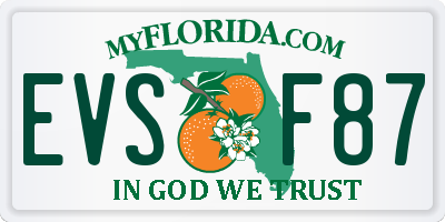 FL license plate EVSF87