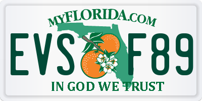 FL license plate EVSF89