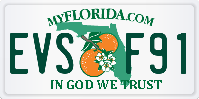 FL license plate EVSF91