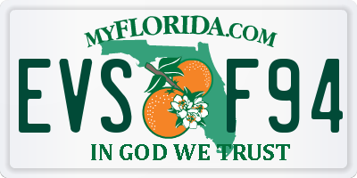 FL license plate EVSF94