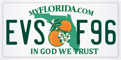 FL license plate EVSF96