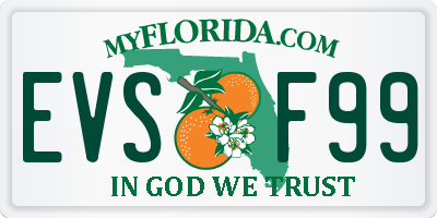 FL license plate EVSF99