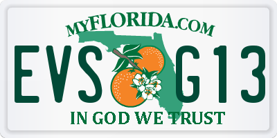 FL license plate EVSG13