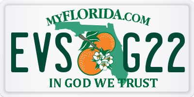 FL license plate EVSG22