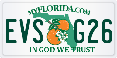 FL license plate EVSG26