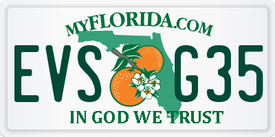 FL license plate EVSG35