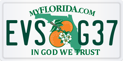 FL license plate EVSG37