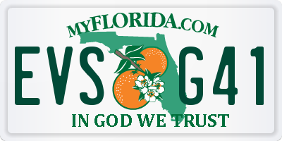 FL license plate EVSG41