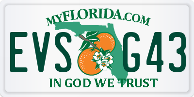 FL license plate EVSG43