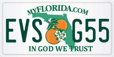 FL license plate EVSG55