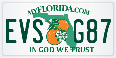 FL license plate EVSG87