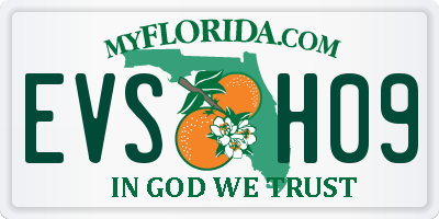FL license plate EVSH09