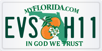 FL license plate EVSH11