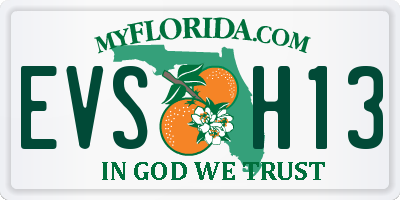 FL license plate EVSH13