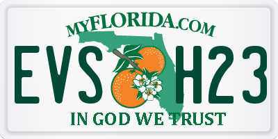 FL license plate EVSH23