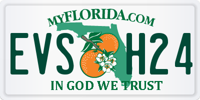 FL license plate EVSH24