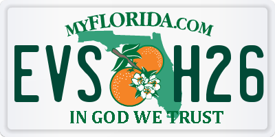 FL license plate EVSH26