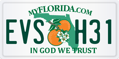 FL license plate EVSH31