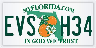 FL license plate EVSH34