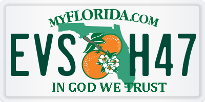 FL license plate EVSH47
