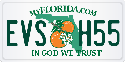 FL license plate EVSH55