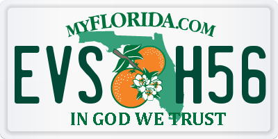 FL license plate EVSH56